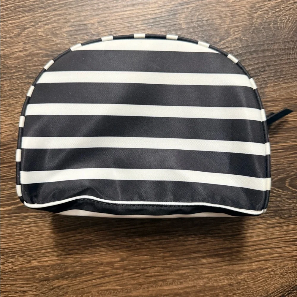 kate spade Black and White Striped Dome Makeup Pouch